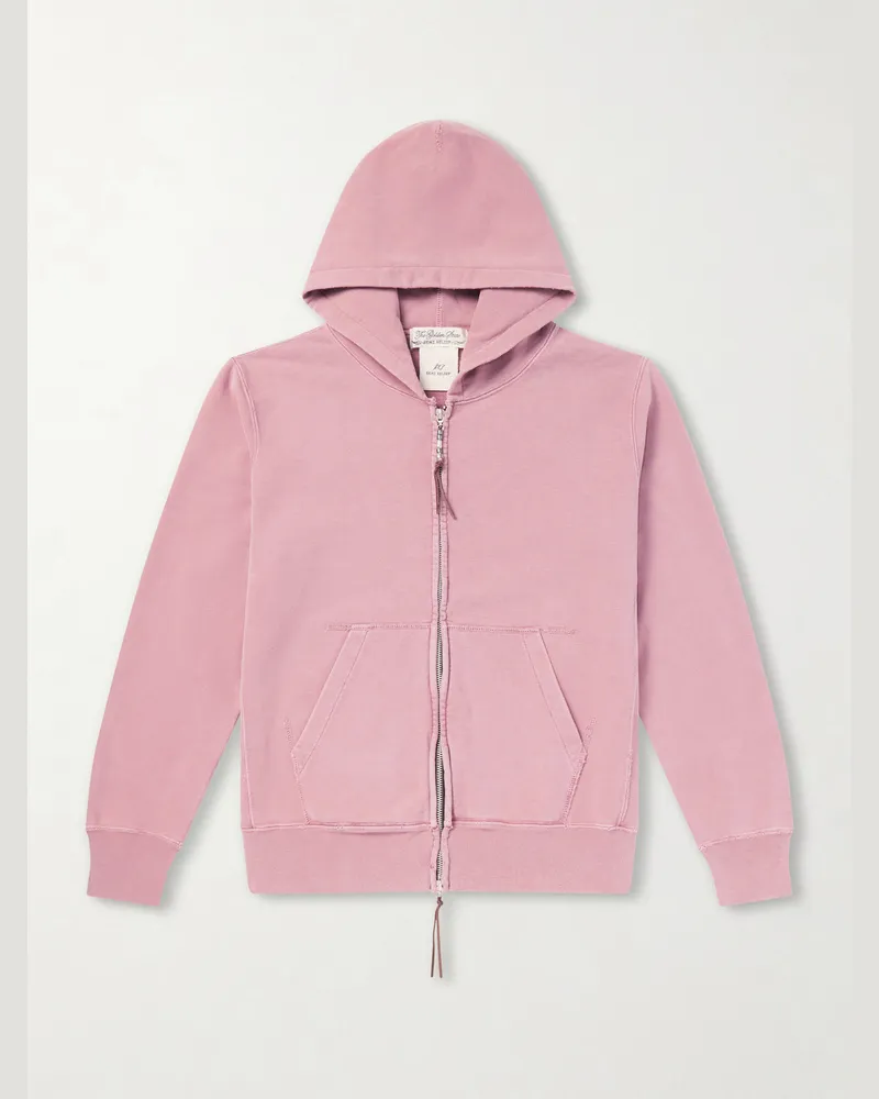 Remi Relief Cotton-Jersey Zip-Up Hoodie Pink