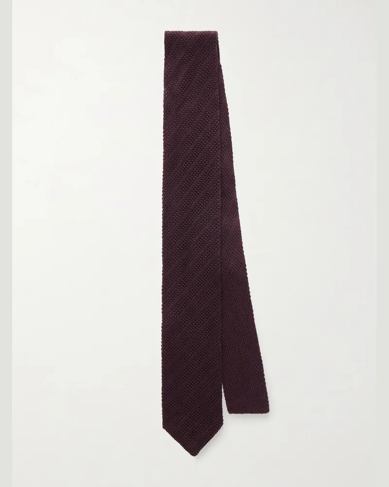 Brunello Cucinelli 8cm Knitted Silk Tie Purple