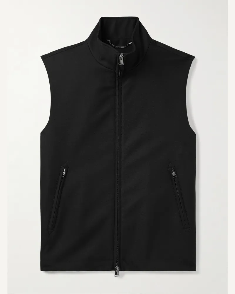 Canali Weste aus Shell Schwarz