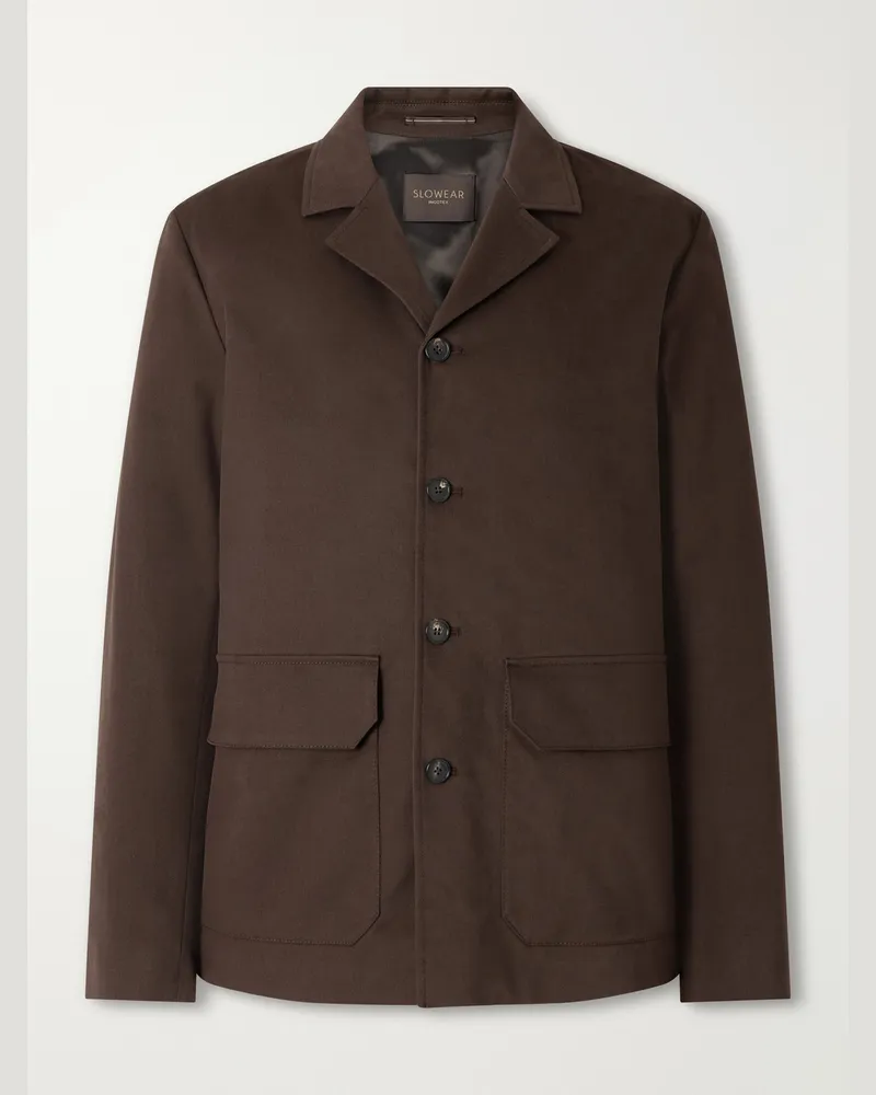 Slowear Cotton and Cashmere-Blend Gabardine Blouson Jacket Brown