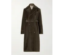 Doppelreihiger Mantel aus Alpakawolle mit Gürtel