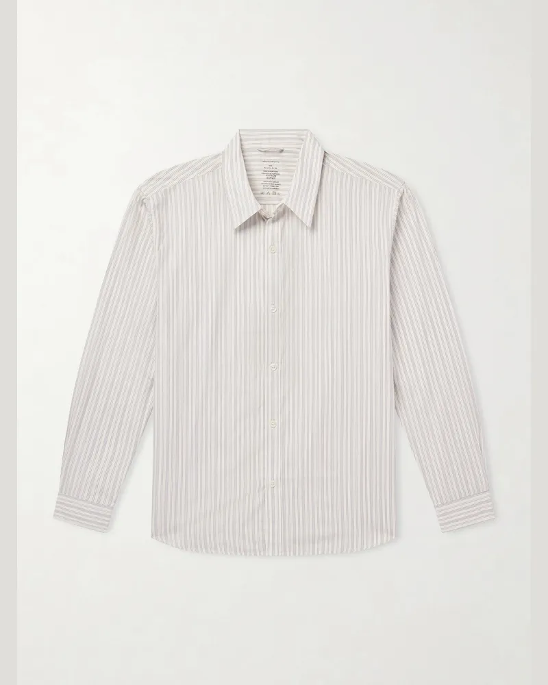 Mfpen Evening Hemd aus gestreifter Baumwollpopeline Neutral