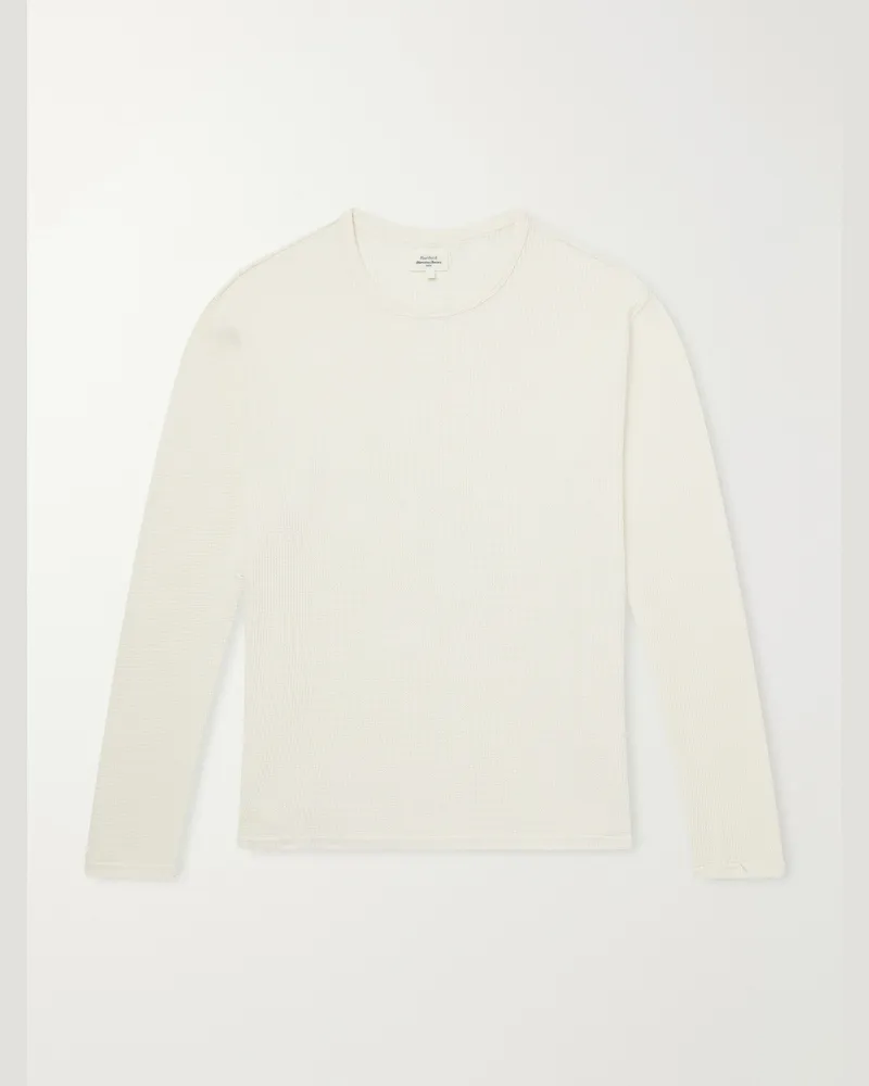 Hartford Waffle-Knit Cotton T-Shirt Neutrals