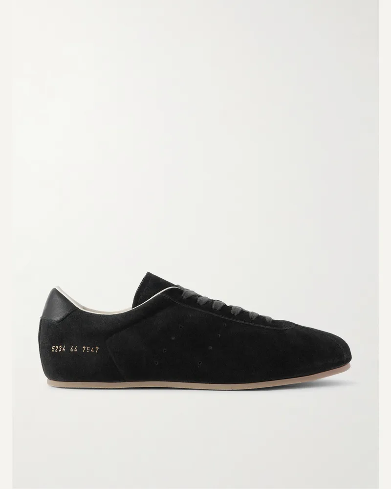 Common Projects Driving Lo Profile Sneakers aus Veloursleder mit Lederbesatz Schwarz