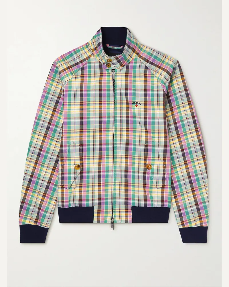 Baracuta Noah G9 Checked Cotton-Twill Harrington Jacket Green