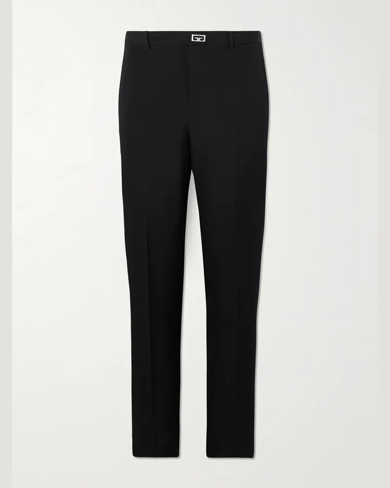 Givenchy Schmal zulaufende Hose aus Wolle mit Logoverzierung Schwarz