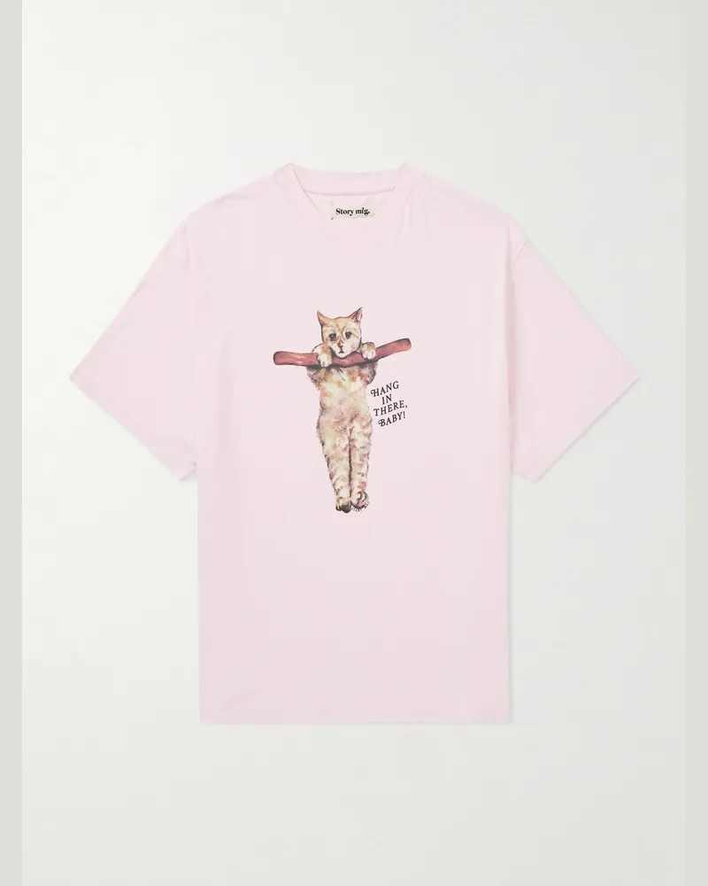 STORY mfg. T-Shirt aus Baumwoll-Jersey mit Print Pink