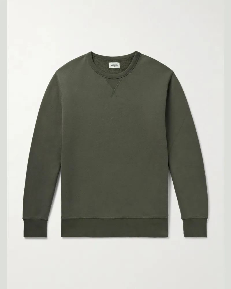 Hartford Garment-Dyed Cotton-Jersey Sweatshirt Green