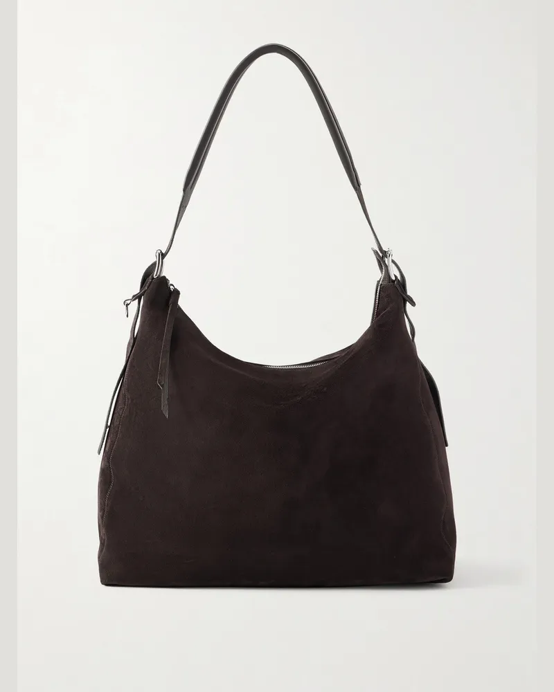 Christophe Lemaire Suede Messenger Bag Brown