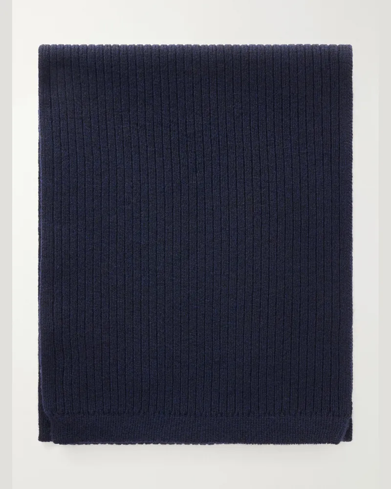 Blue Blue Japan Wool, Yak and Cashmere-Blend Scarf Blue