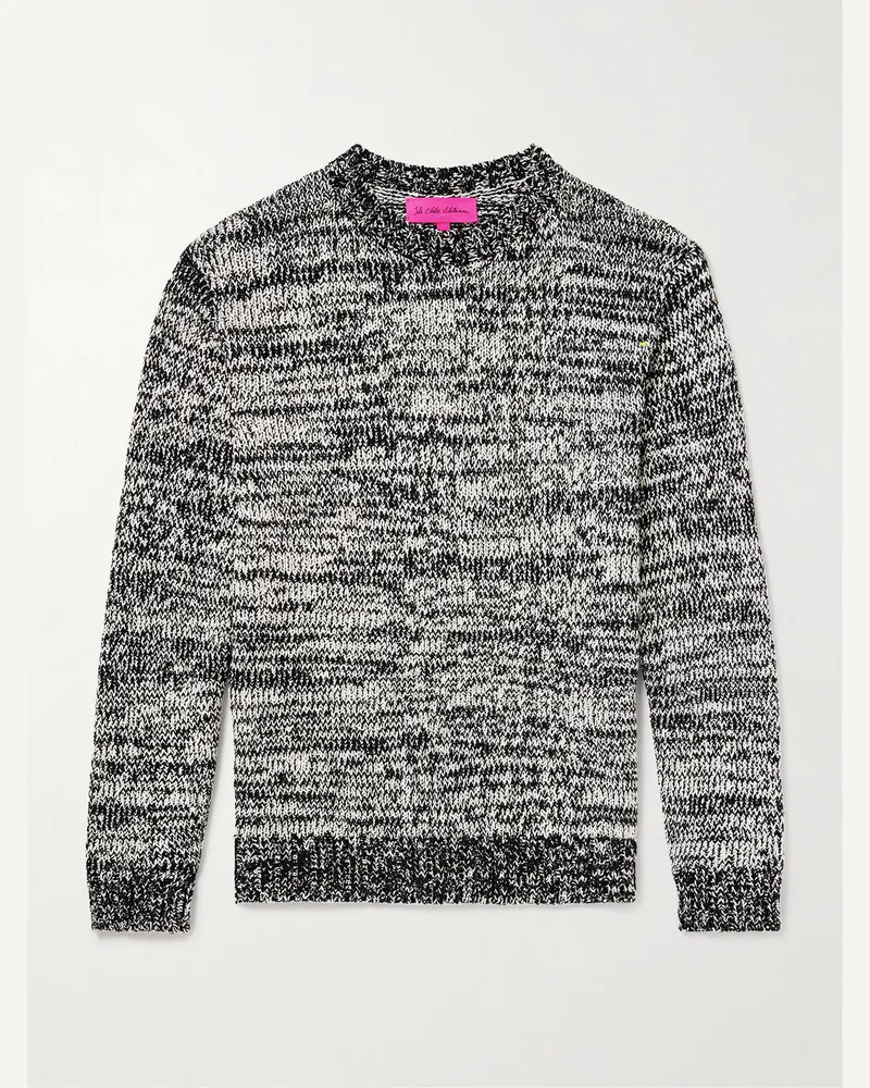 The Elder Statesman Nora zweifarbiger Pullover aus Baumwolle Schwarz