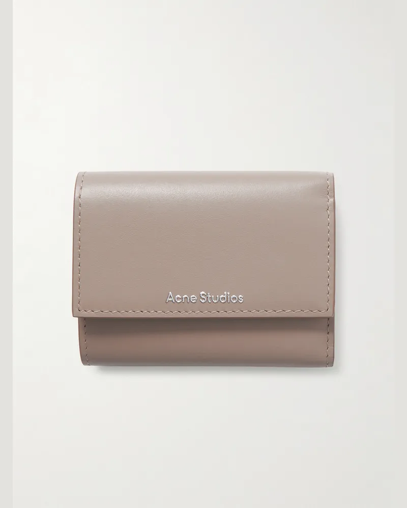 Acne Studios Dreifach gefaltetes Portemonnaie aus Leder mit Logoprint Neutral