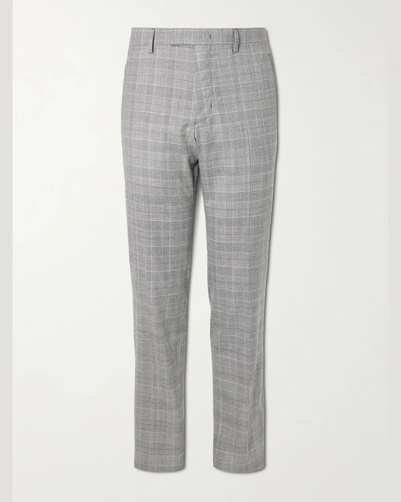 MR P. Slim-Fit Prince of Wales Checked Wool-Flannel Suit Trousers Gray