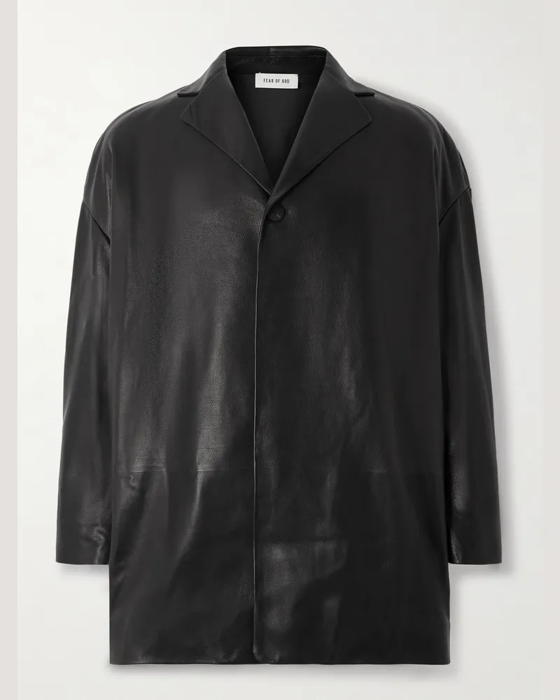 Fear of God Jacke aus vollnarbigem Leder Schwarz