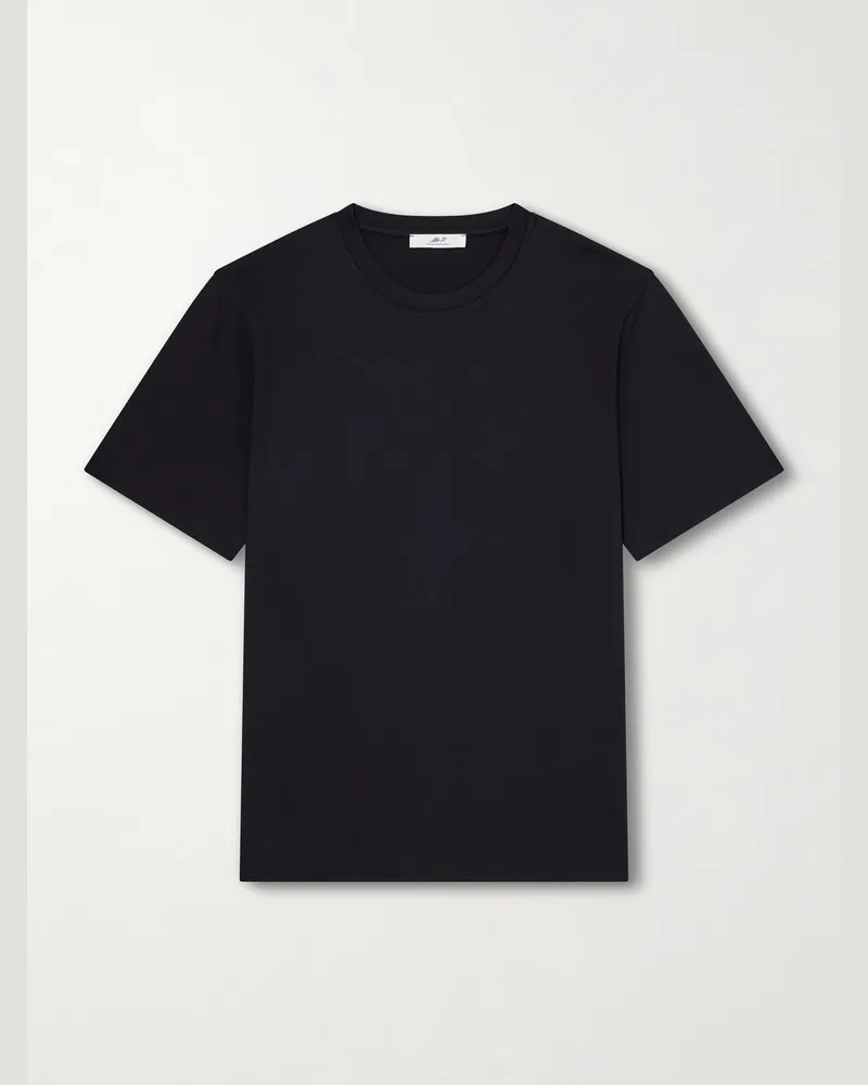 MR P. Silk and Cotton-Blend T-Shirt Black