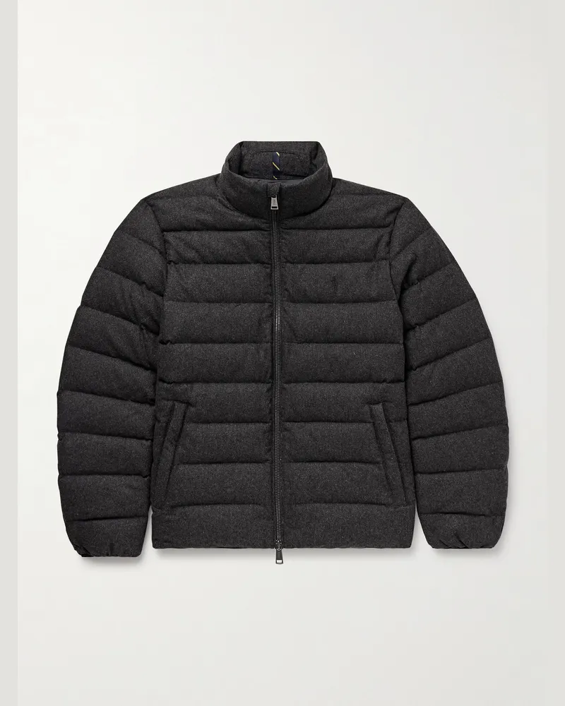 Ralph Lauren Colden Daunenjacke aus gestepptem recyceltem Flanell mit Fischgratmuster Grau