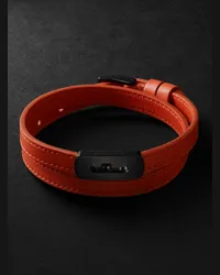 Messika My Move Armband aus Leder und Titan mit DLC-Beschichtung und Diamant Orange