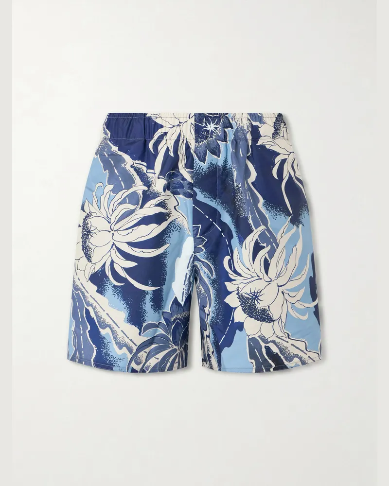 J.W.Anderson Straight-Leg Mid-Length Printed Swim Shorts Blue