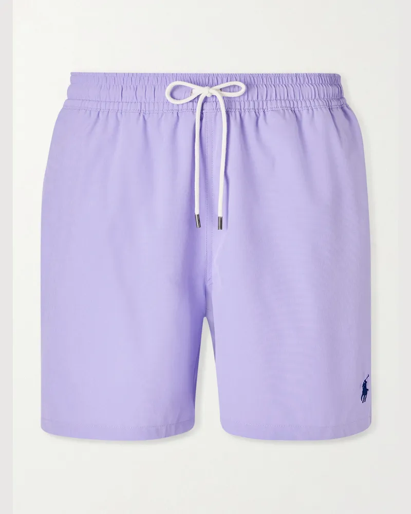 Ralph Lauren Traveler gerade geschnittene, mittellange Badeshorts aus recyceltem Material Lila