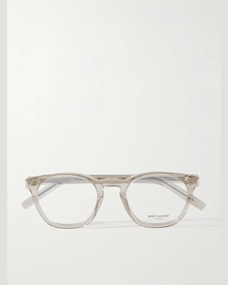 Saint Laurent Brille mit rundem Rahmen aus recyceltem Azetat Neutral