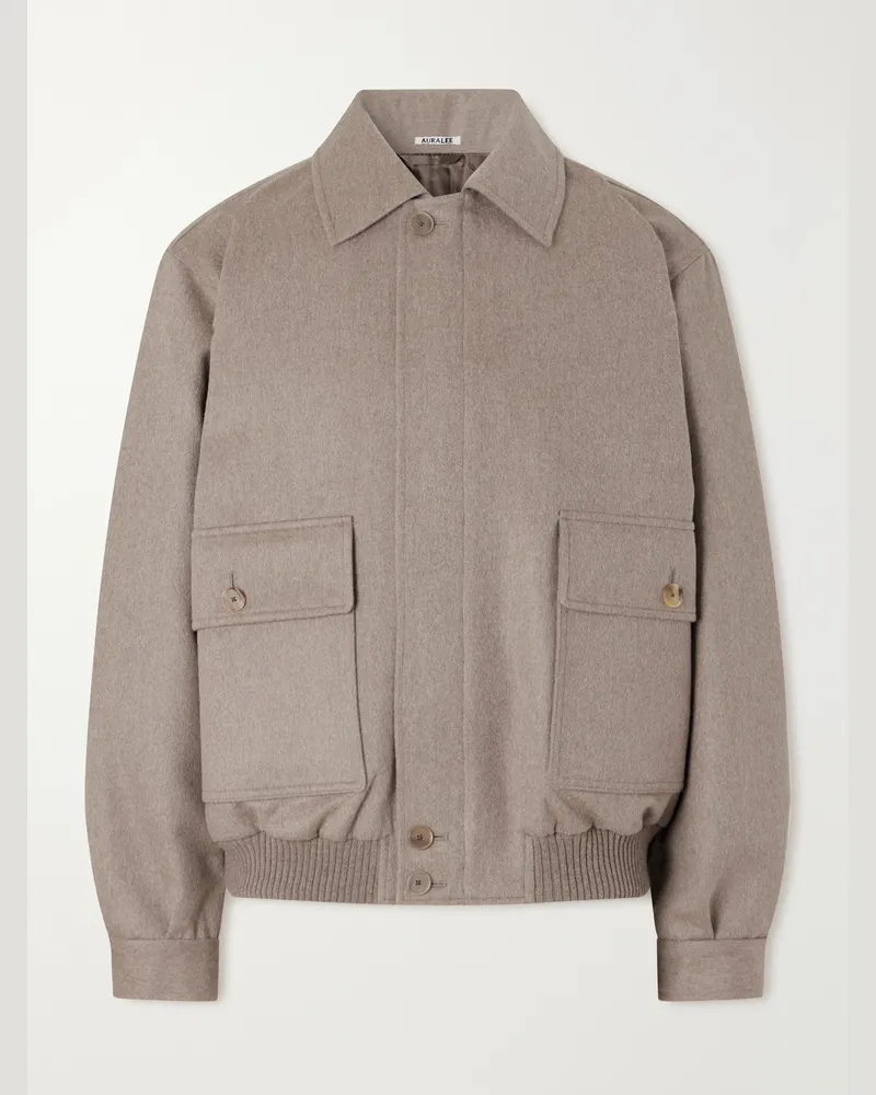 AURALEE Cashmere Blouson Jacket Brown