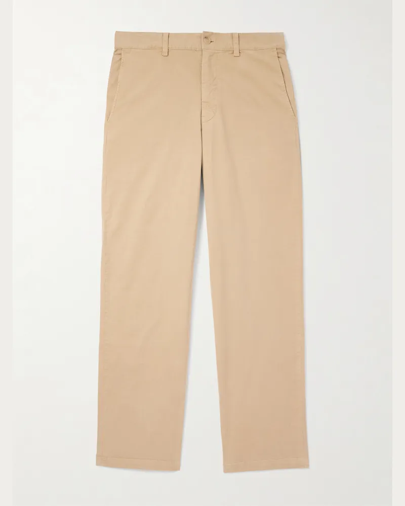 Nili Lotan Carsen gerade geschnittene Hose aus Twill aus einer Baumwollmischung Neutral