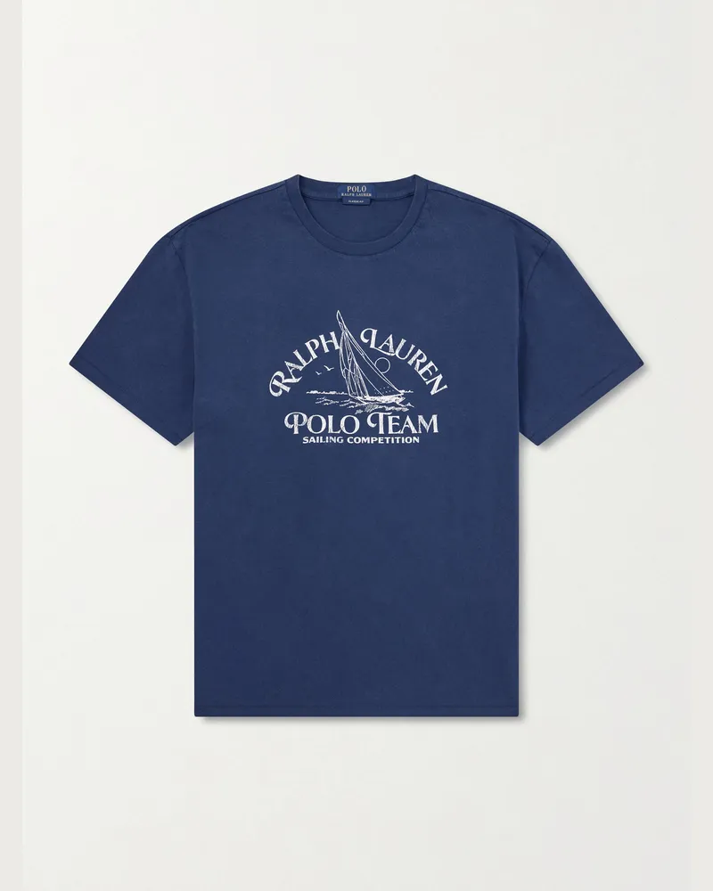 Ralph Lauren T-Shirt aus Baumwoll-Jersey mit Logoprint Blau