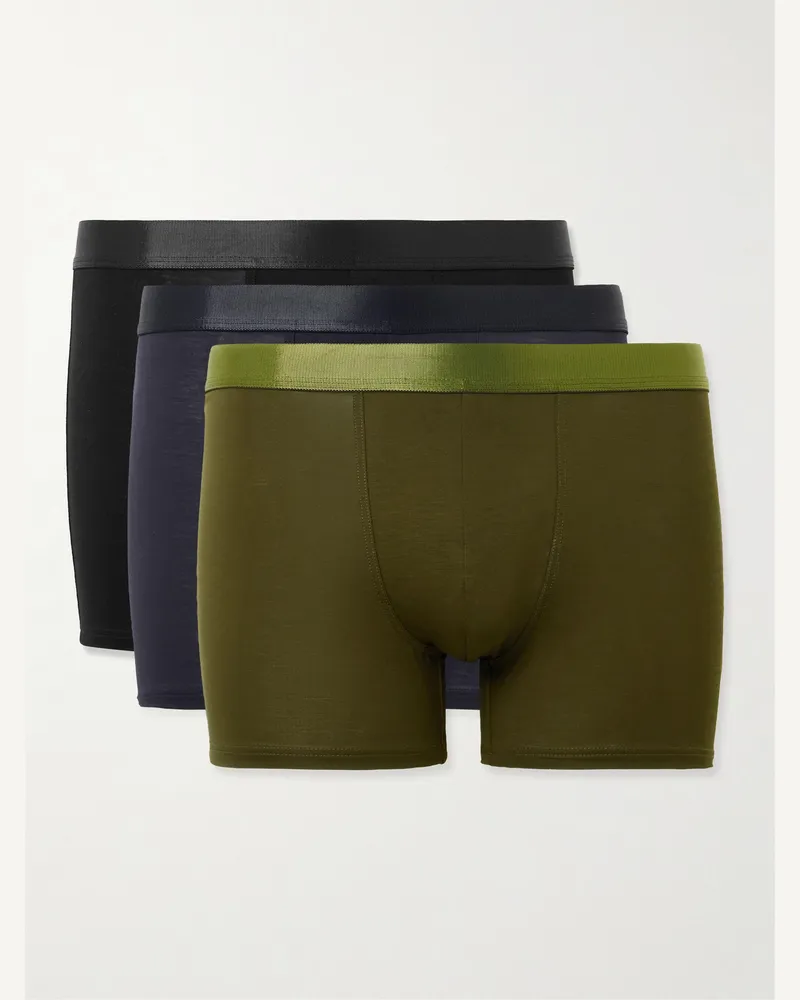 CDLP Set aus drei Retropants aus Stretch-Tencel™-Lyocell Mehrfarbig