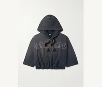 Oversized Logo-Embroidered Cotton-Jersey Hoodie