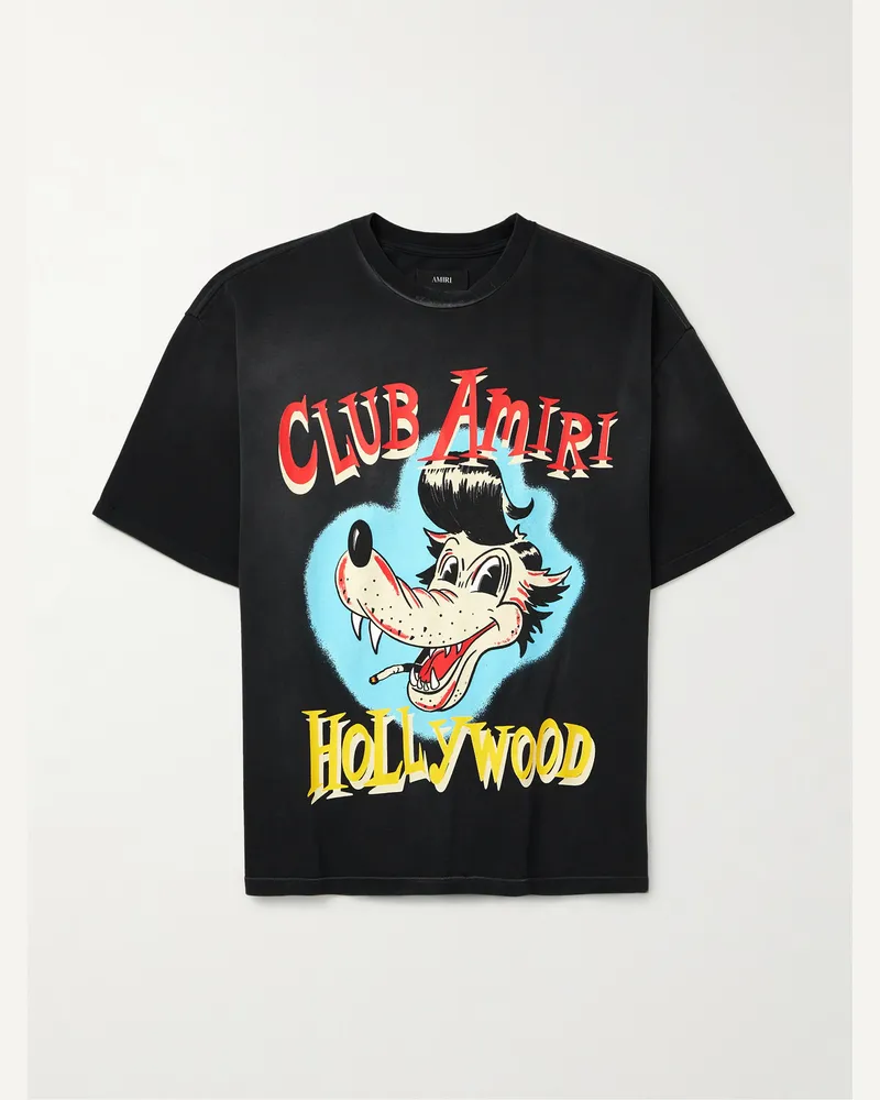 Amiri T-Shirt aus Baumwoll-Jersey mit Print Schwarz