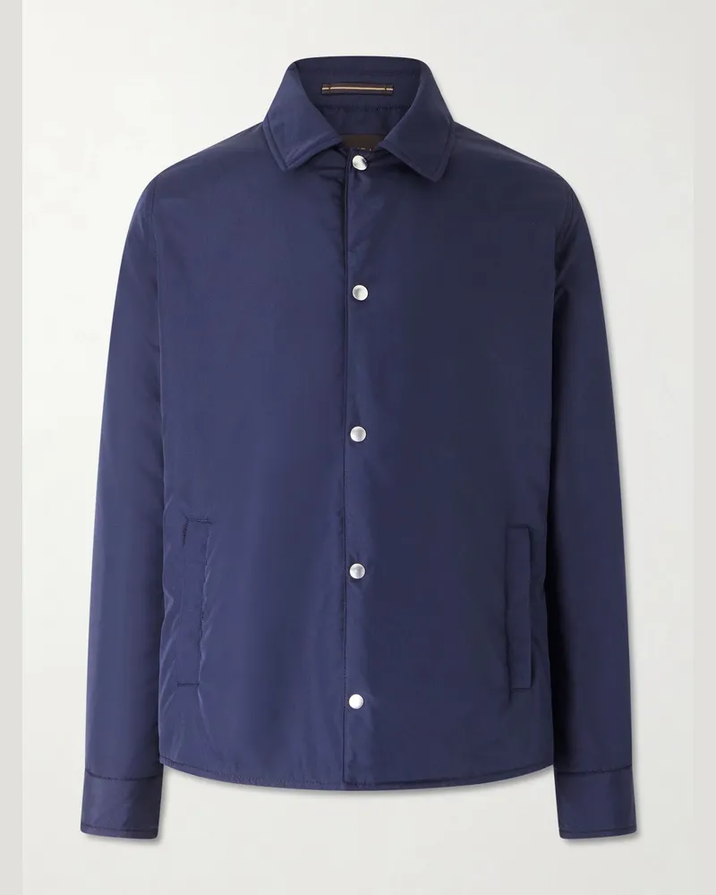 Slowear Wattierte Hemdjacke aus Shell Blau