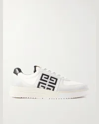 Givenchy G4 Sneakers aus Leder und Canvas mit Logoprägung Weiß