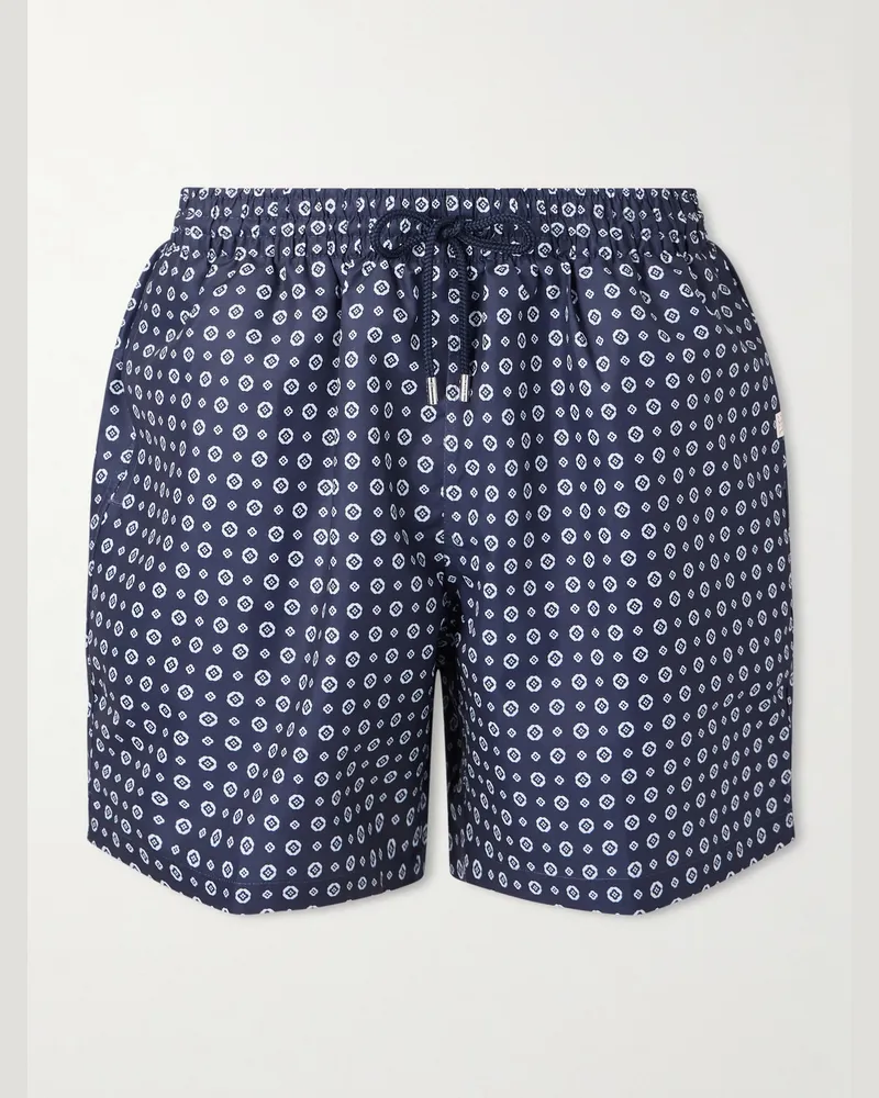 Derek Rose Tropez gerade geschnittene mittellange Badeshorts mit Print Blau