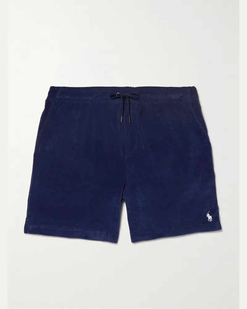 Ralph Lauren Shorts aus Frottee aus einer Baumwollmischung mit Kordelzugbund Blau