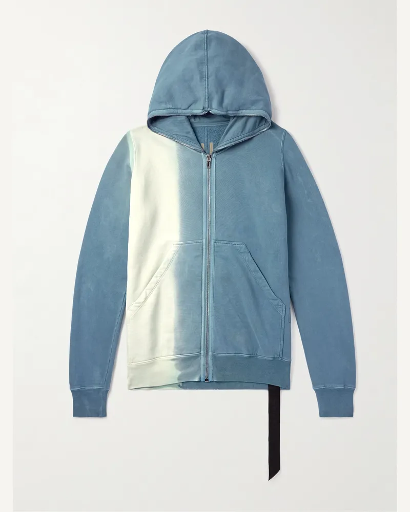 DRKSHDW by Rick Owens Kapuzenjacke aus Baumwoll-Jersey mit Farbverlauf und Reißverschluss Blau