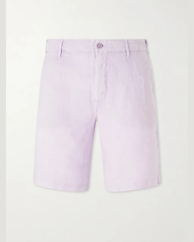 Vilebrequin Straight-Leg Garment-Dyed Linen Shorts Pink