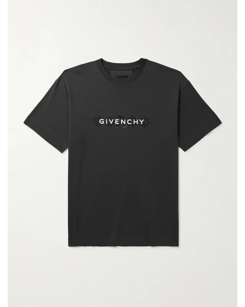 Givenchy Tarot Story T-Shirt aus Baumwoll-Jersey mit Logoprint Grau