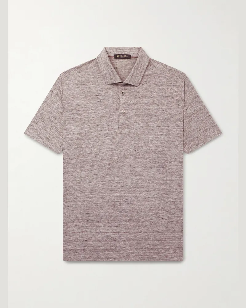 Loro Piana Polohemd aus Leinen Neutral