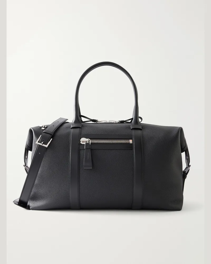 Tom Ford Full-Grain Leather Weekend Bag Black