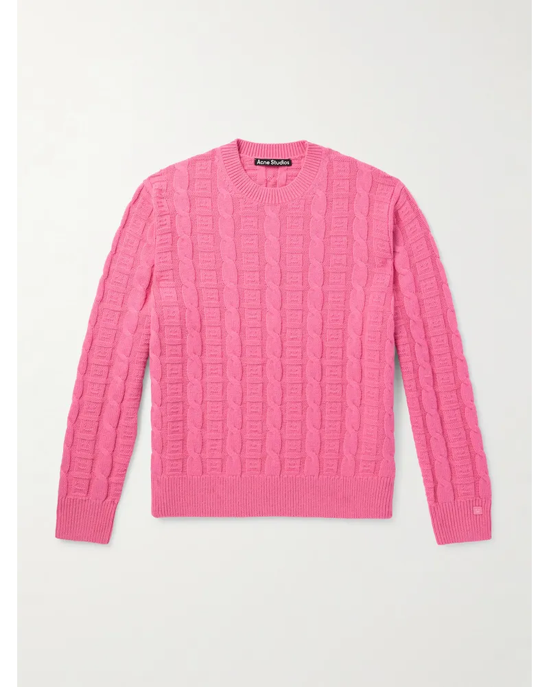 Acne Studios Kelviro Zopfstrickpullover Pink