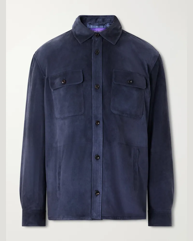 Ralph Lauren Calloway Suede Jacket Blue