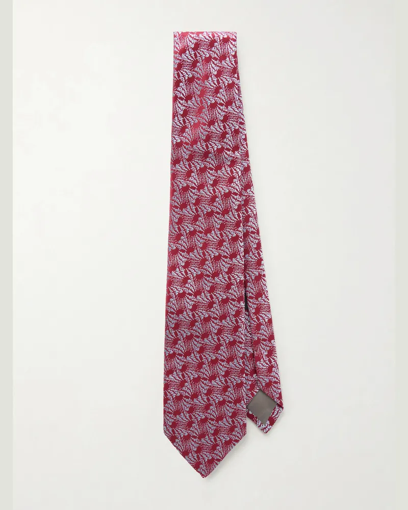 Charvet 8.5cm Silk-Jacquard Tie Red