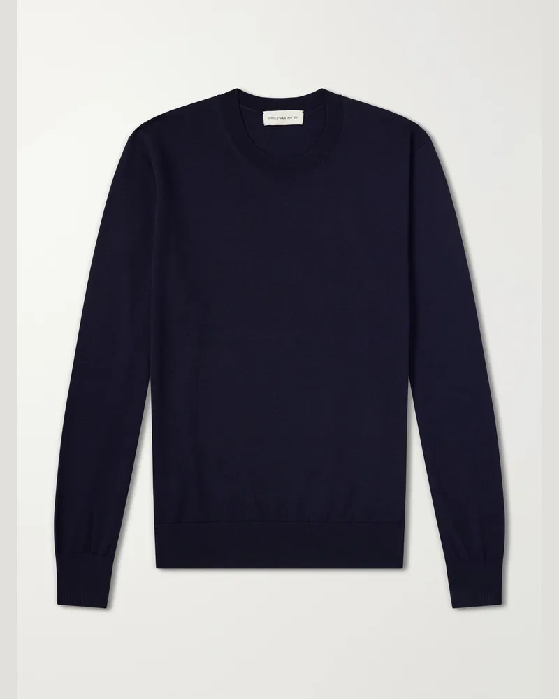 Dries van Noten Merino Wool Sweater Blue