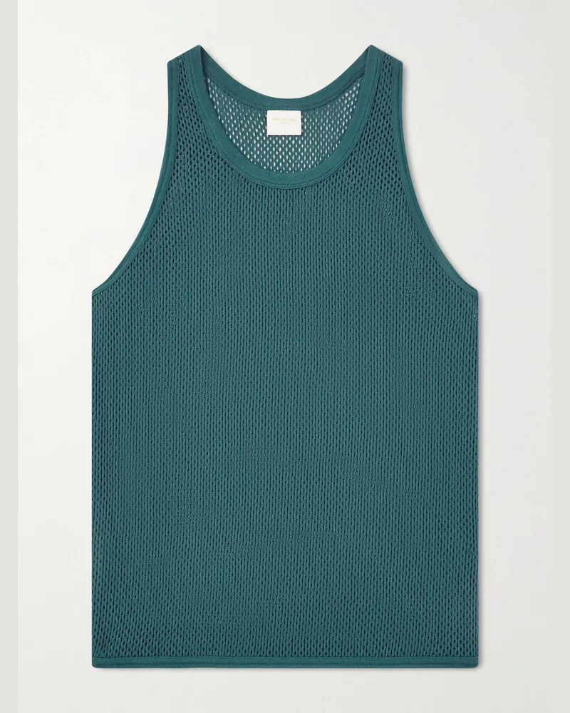 Aimé Leon Dore Open-Knit Cotton Tank Top Green