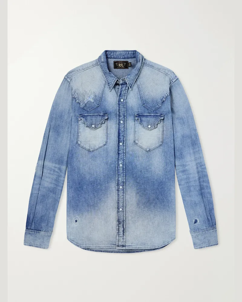 RRL Addington Denim Shirt Blue