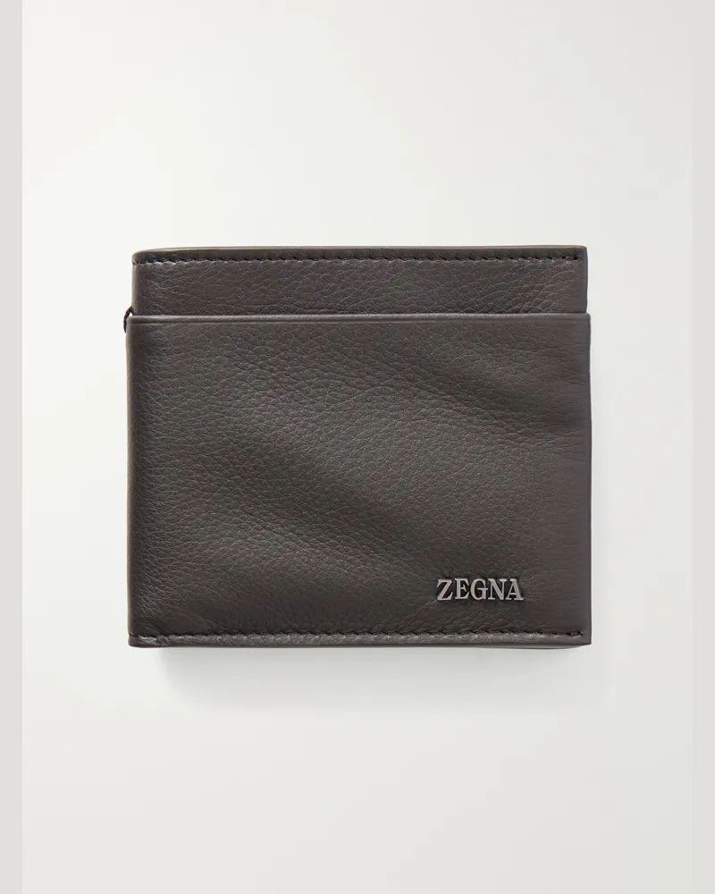 Ermenegildo Zegna Secondskin Logo-Embellished Leather Billfold Wallet Brown