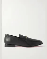 Christian Louboutin Loafers aus Leder mit Logoverzierung Schwarz