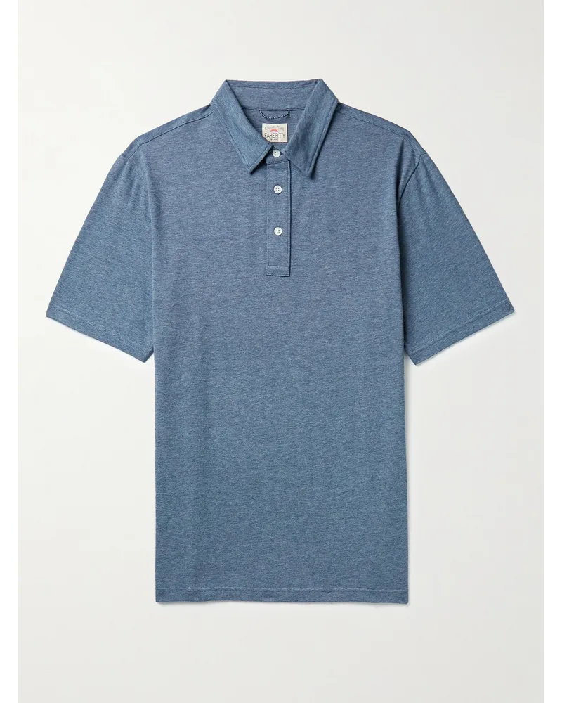 Faherty Movement Polohemd aus Stretch-Jersey aus einer Baumwoll-Modalmischung Blau