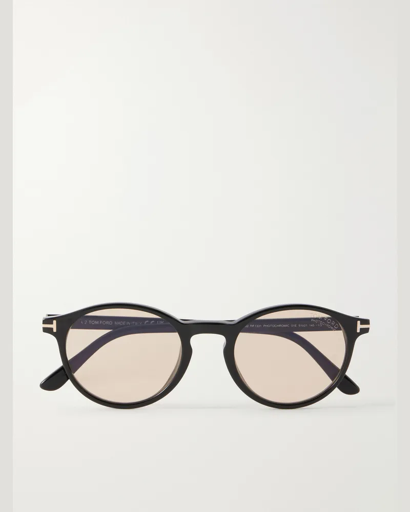 Tom Ford Prescott Round-Frame Acetate Sunglasses Black