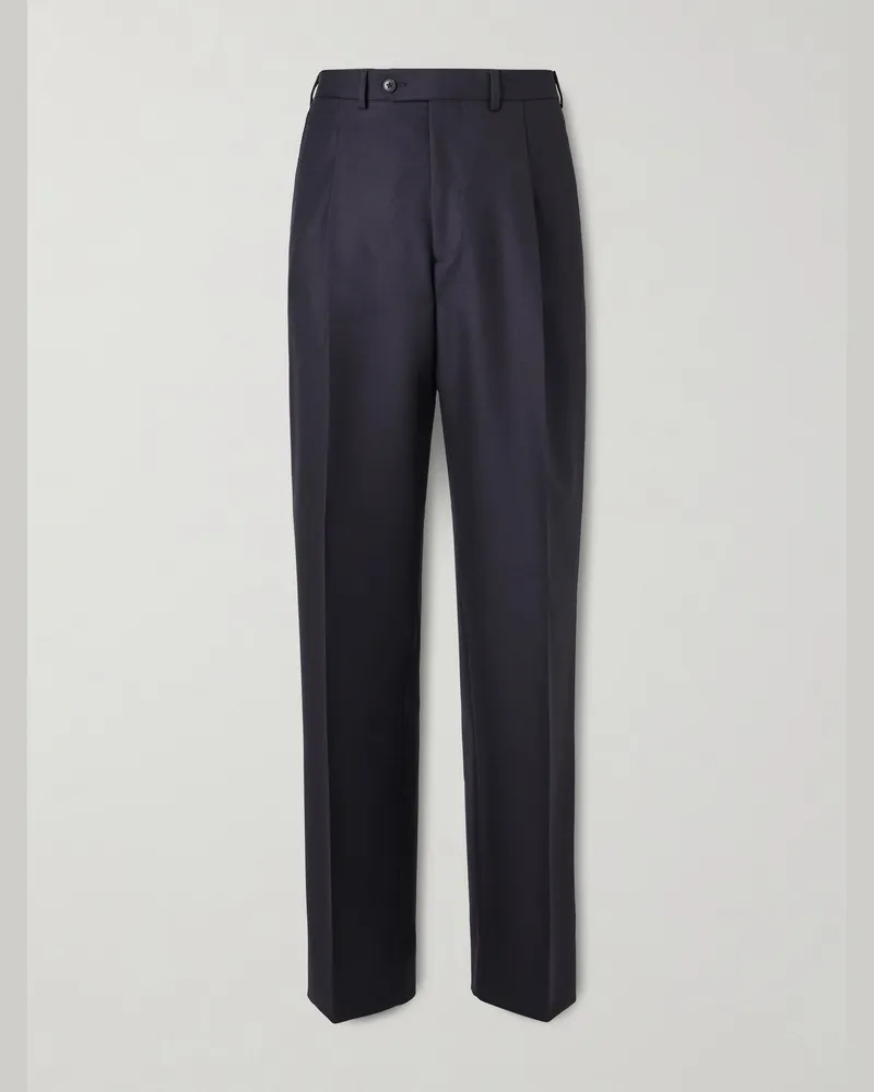 SAMAN AMEL Amo gerade geschnittene Anzughose aus einer Baumwollmischung Blau